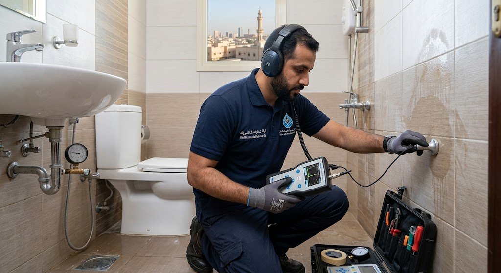 كشف تسربات المياه بالدمام | فحص إلكتروني بدون تكسير - درع الوقاية